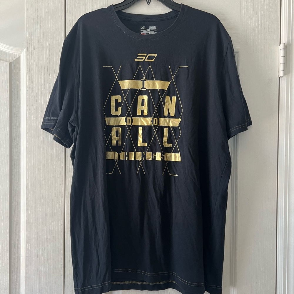 Under Armour Men's Black Tee with Gold Graphic